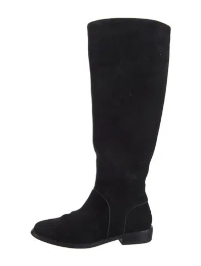 Pre-owned Ugg Suede Riding Boots In Black