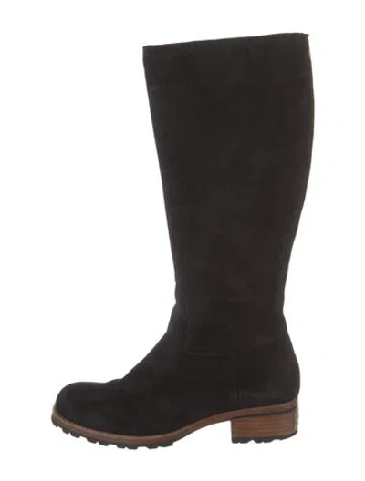 Pre-owned Ugg Suede Riding Boots In Black