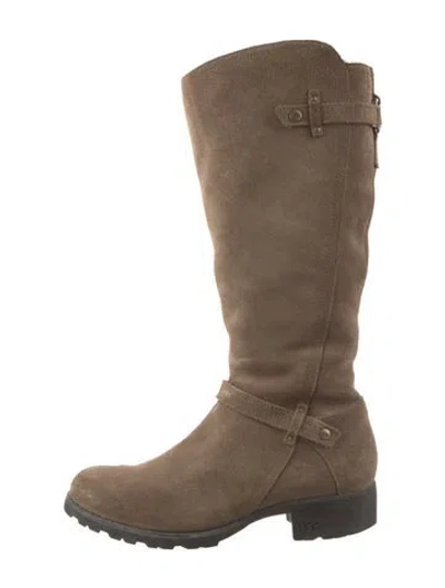 Pre-owned Ugg Suede Riding Boots In Brown