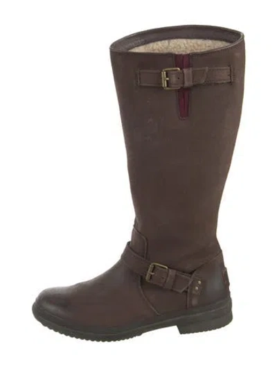 Pre-owned Ugg Suede Riding Boots In Brown