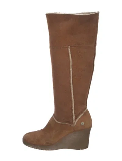 Pre-owned Ugg Suede Riding Boots In Brown
