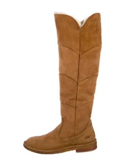 Pre-owned Ugg Suede Riding Boots In Brown