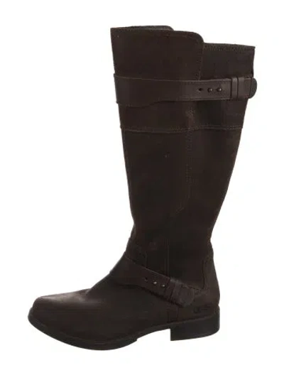 Pre-owned Ugg Suede Riding Boots In Brown