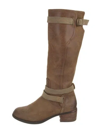 Pre-owned Ugg Suede Riding Boots In Brown