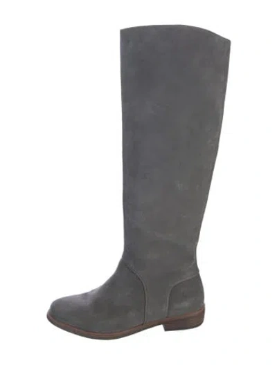 Pre-owned Ugg Suede Riding Boots In Gray