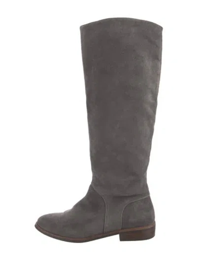 Pre-owned Ugg Suede Riding Boots In Gray