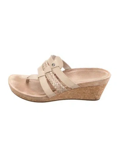 Pre-owned Ugg Suede Sandals In Neutrals