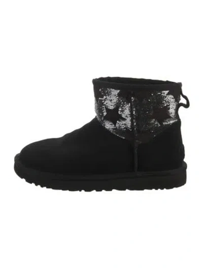 Pre-owned Ugg Suede Sequin Embellishments Boots In Black