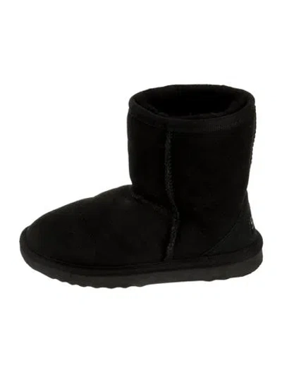 Pre-owned Ugg Babies' Suede Shearling Ankle Boots In Black