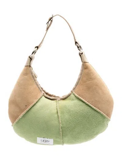 Pre-owned Ugg Suede Shoulder Bag In Green/neutrals