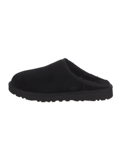 Pre-owned Ugg Suede Slides In Black
