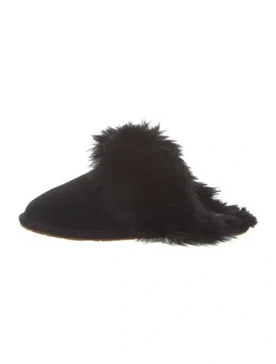 Pre-owned Ugg Suede Slides In Black
