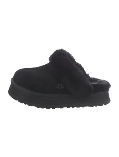 Pre-owned Ugg Suede Slides In Black