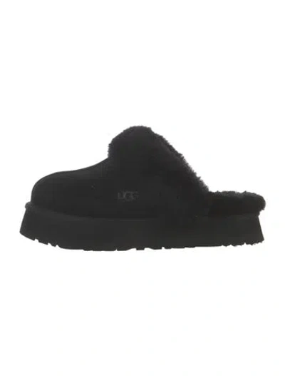 Pre-owned Ugg Suede Slides In Black