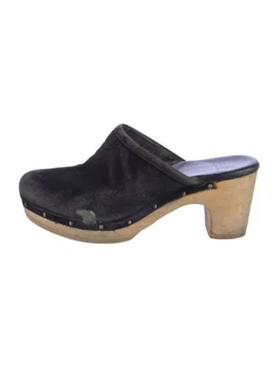 Pre-owned Ugg Suede Slides In Blue