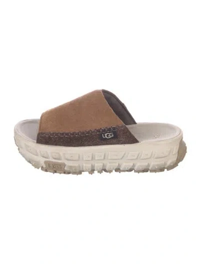 Pre-owned Ugg Suede Slides In Brown