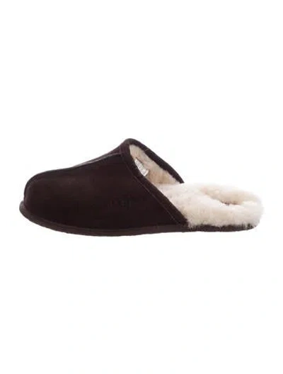 Pre-owned Ugg Suede Slides In Brown