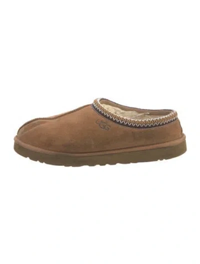 Pre-owned Ugg Suede Slides In Brown