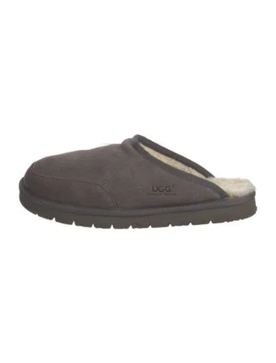 Pre-owned Ugg Suede Slides In Grey