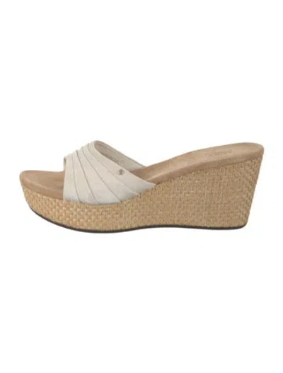 Pre-owned Ugg Suede Slides In Neutrals