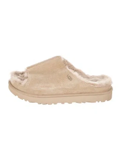 Pre-owned Ugg Suede Slides In Neutrals