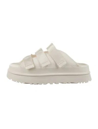 Pre-owned Ugg Suede Slides In Neutrals