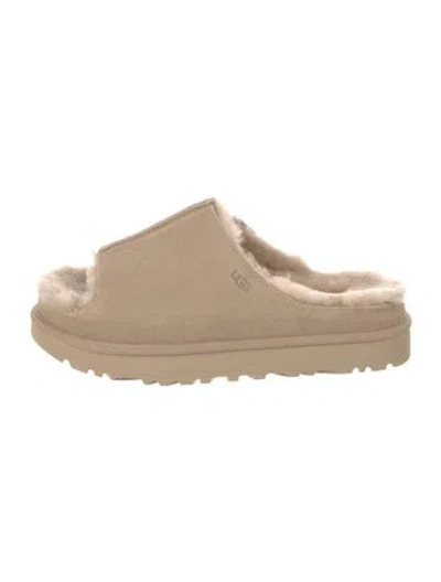 Pre-owned Ugg Suede Slides In Neutrals