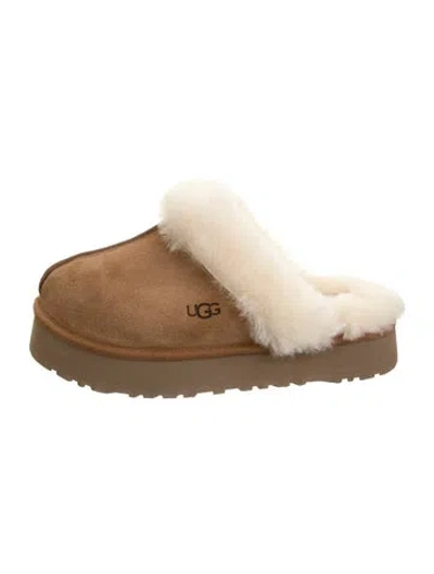 Pre-owned Ugg Suede Slides In Neutrals
