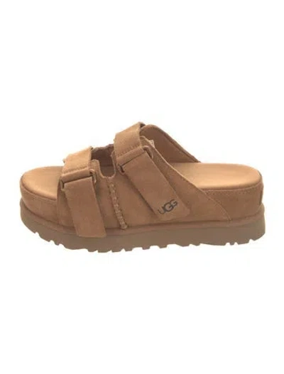 Pre-owned Ugg Suede Slides In Neutrals