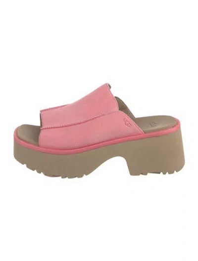Pre-owned Ugg Suede Slides In Pink