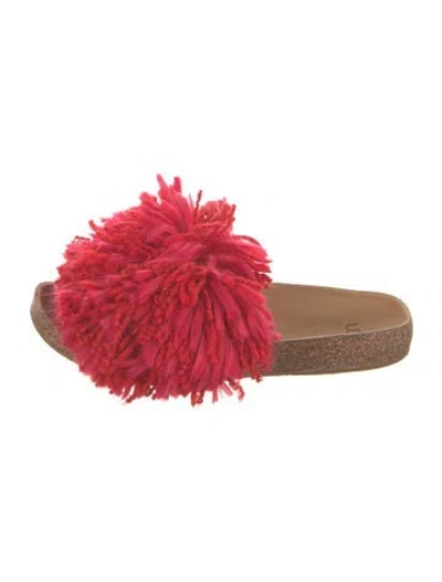 Pre-owned Ugg Suede Slides In Red