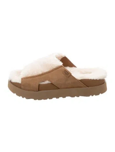 Pre-owned Ugg Suede Slides W/ Tags In Brown