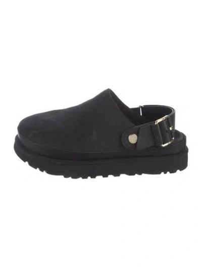 Pre-owned Ugg Suede Slingback Flats In Black