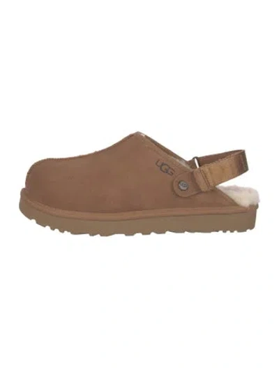 Pre-owned Ugg Suede Slingback Flats In Brown