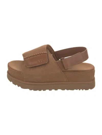 Pre-owned Ugg Suede Slingback Flats In Neutral