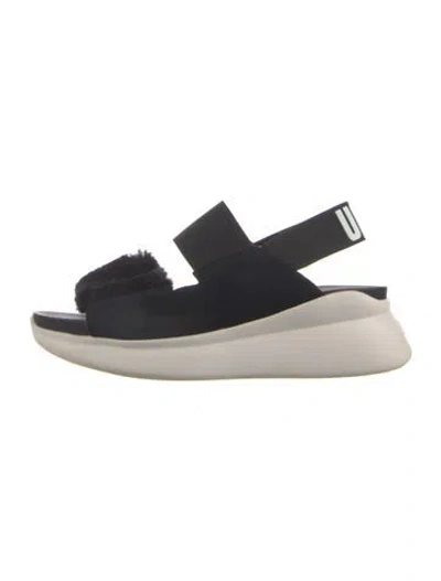 Pre-owned Ugg Suede Slingback Sandals In Black