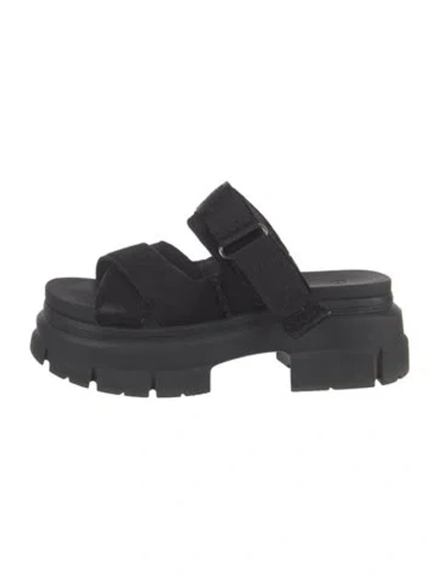 Pre-owned Ugg Suede Slingback Sandals In Black