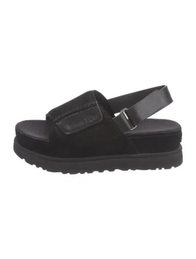Pre-owned Ugg Suede Slingback Sandals In Black