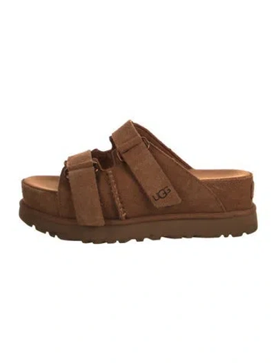 Pre-owned Ugg Suede Slingback Sandals In Brown