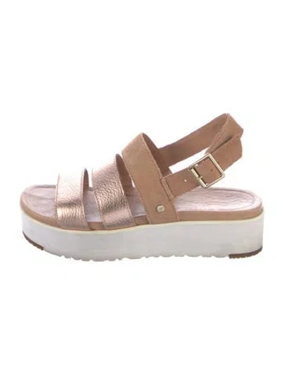 Pre-owned Ugg Suede Slingback Sandals In Brown