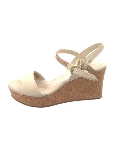 Pre-owned Ugg Suede Slingback Sandals In Neutral