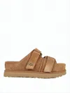 Ugg Suede Slip-on Mules With Adjustable Straps In Black