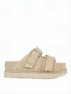 Ugg Suede Slip-on Mules With Adjustable Straps In Brown