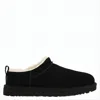 Ugg Suede Slip-on Mules With Plush Wool Lining In Black