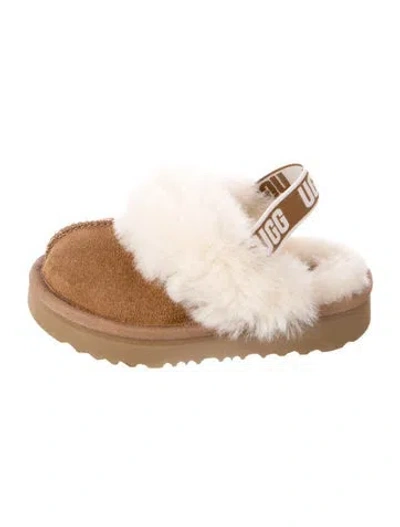 Pre-owned Ugg Kids' Suede Slip Ons With Elastic Band In Brown