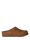 Ugg Matte Finish Smooth Rounded Toe Clogs In Brown