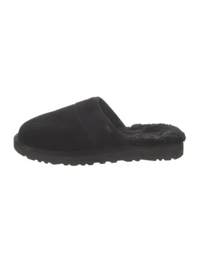 Pre-owned Ugg Suede Slippers In Black