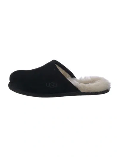 Pre-owned Ugg Suede Slippers In Black