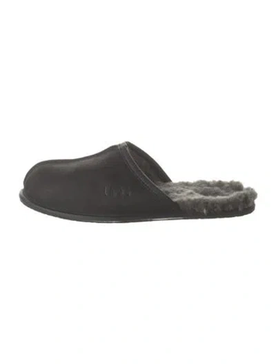 Pre-owned Ugg Suede Slippers In Black