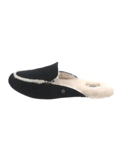 Pre-owned Ugg Suede Slippers In Black